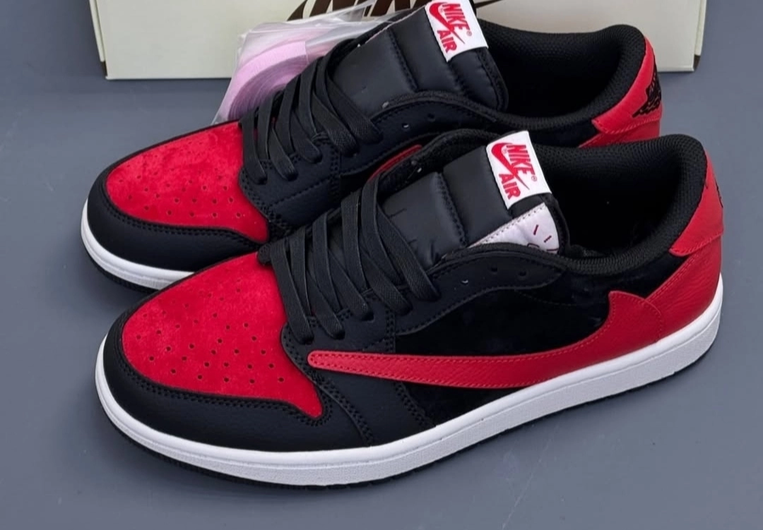 کتونی مردانه نایکی ایر جردن وان لو ترویس قرمز|Nike air Jordan 1 low travis