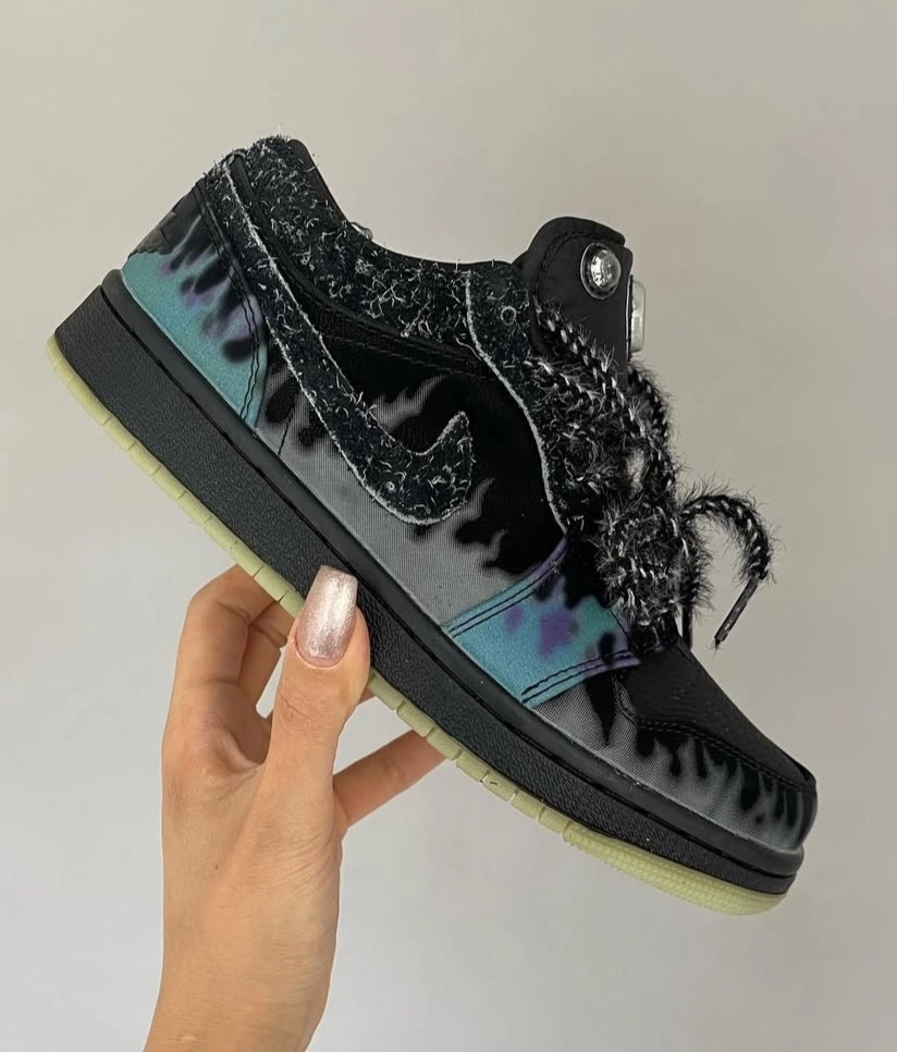 کتونی مردانه نایکی جردن هالوین فورتون فلای گربه سیاه |Nike Jordan 1 low fortune Halloween black cat