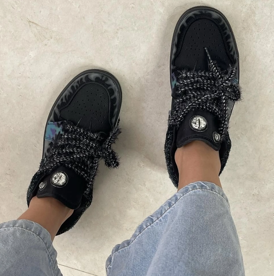کتونی مردانه نایکی جردن هالوین فورتون فلای گربه سیاه |Nike Jordan 1 low fortune Halloween black cat