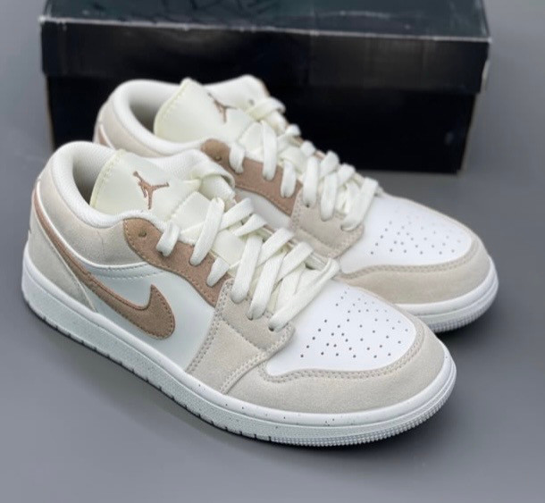 کتونی نایکی جردن وان لو کوکونات میلک قهوه ای ست زنانه و مردانه مسترکوالیتی ویتنام